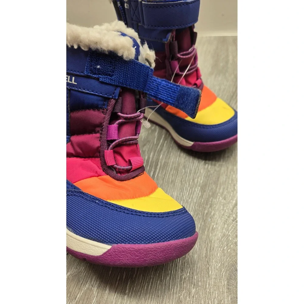 Merrell Alpine Puffer‎ JR Waterproof Winter Boots Blue Rainbow Kids Toddler Sz 6